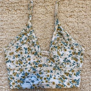 Floral crop tank top urban outfitters size xs